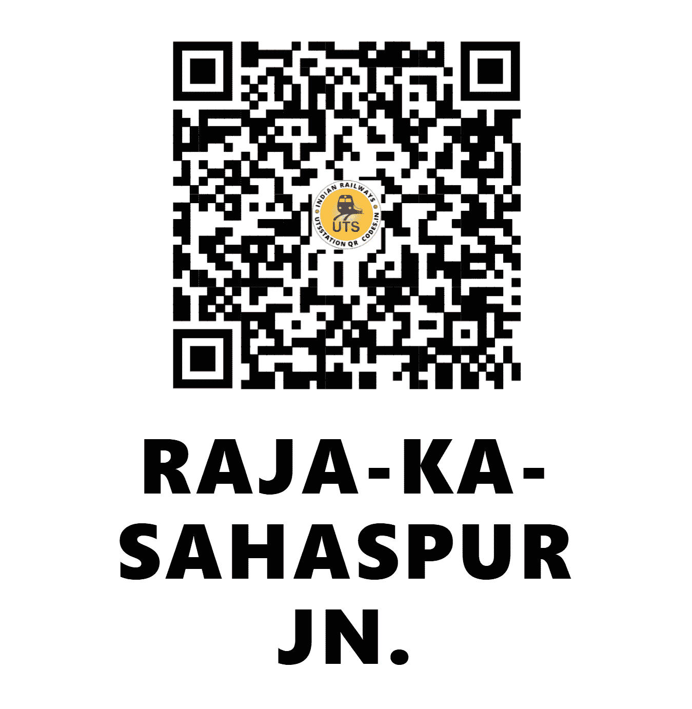 UTS QR Code for RAJA-KA-SAHASPUR JN. - RJK (NR - UTTAR PRADESH)